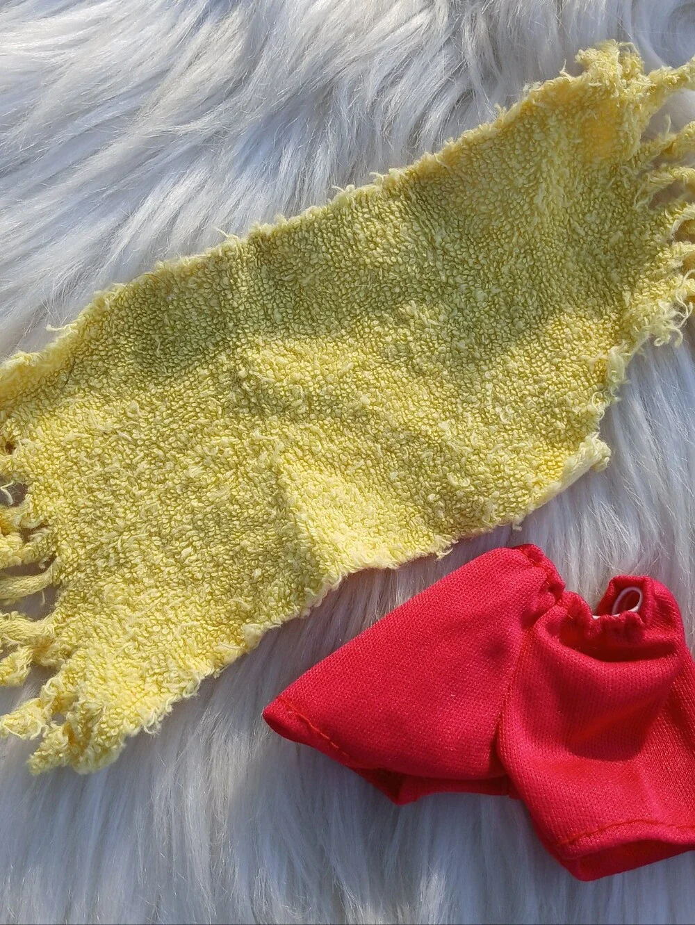 Barbie Vintage Striped Swimsuit Yellow Beach Towel Retro Malibu mod Red Shorts